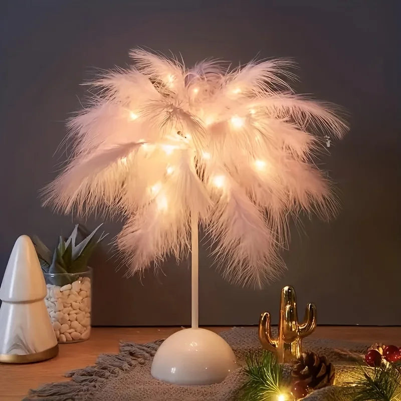 Chic Feather Table Lamp for a Dreamy Ambience - FeatherTable