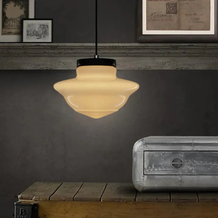 Chic Geometric Pendant Lamp in Matte Glass - GeoDrop