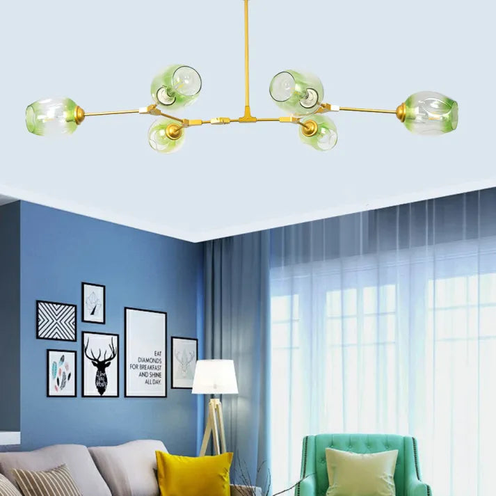 Modern Sputnik Pendant Lamp with Glass Bubble Accents - BubbleDrop