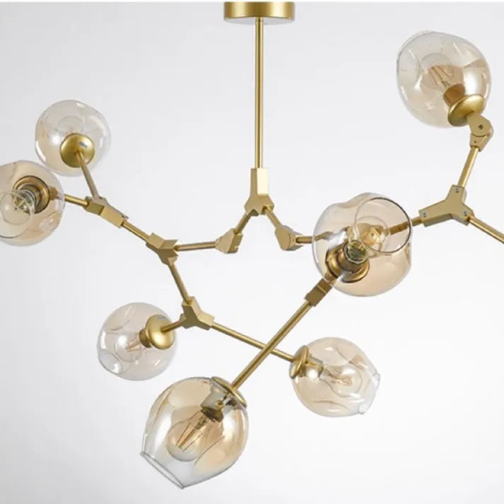 Modern Sputnik Ceiling Light with Bubble Glass Accents - BubbleDrop