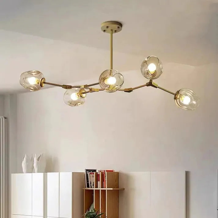 Modern Sputnik Pendant Lamp with Glass Bubble Accents - BubbleDrop