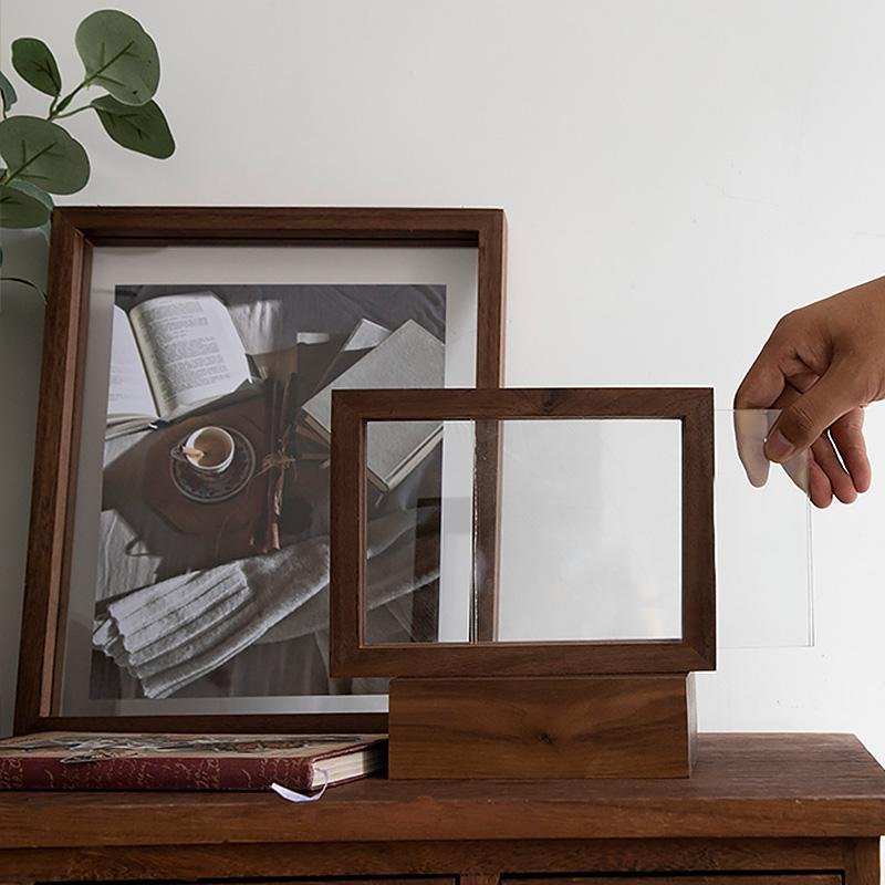 10 x 15 cm Rectangular Nut Brown Picture Frame with Wall Hanging