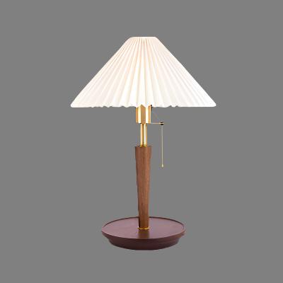 Cozy Pleated Wooden Table Lamp for Warm, Inviting Spaces - WoodTable