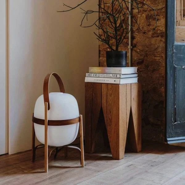 Woven Basket LED Lamp for Ambient Elegance - BasketTable