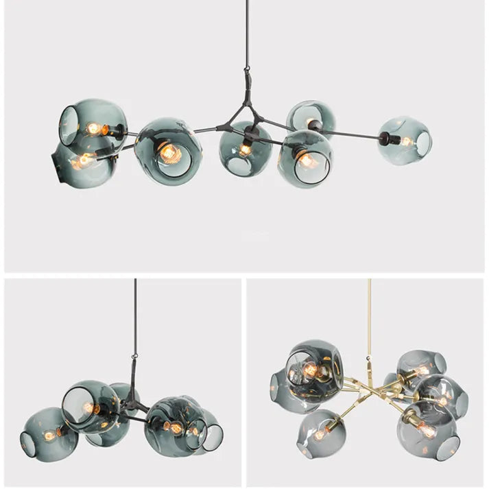 Modern Sputnik Pendant Lamp with Glass Bubble Accents - BubbleDrop