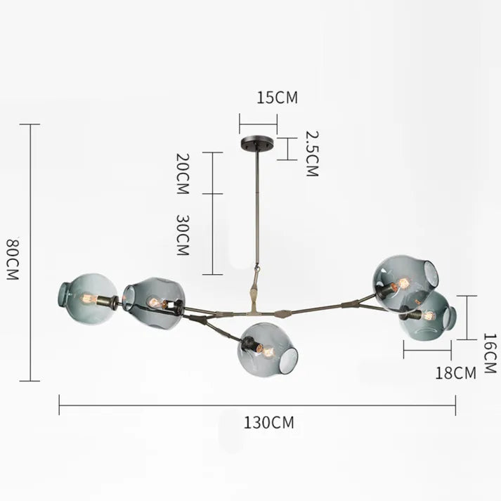 Modern Sputnik Ceiling Light with Bubble Glass Accents - BubbleDrop