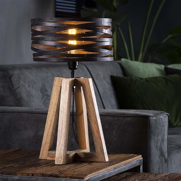 Modern Industrial Wooden Table Lamp for a Cozy, Stylish Glow - WoodTable