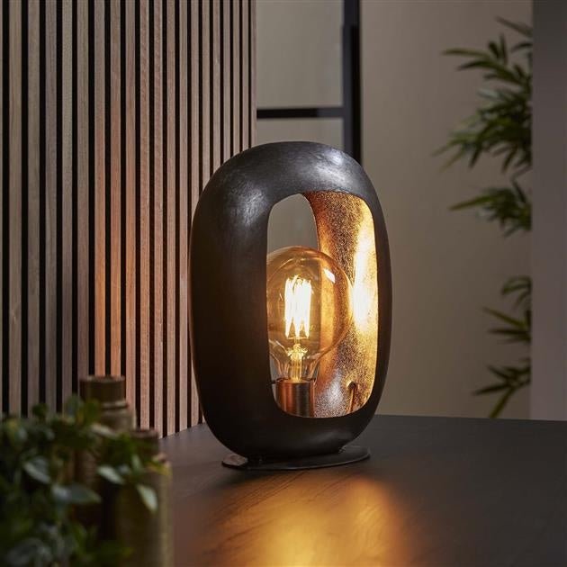 Modern Black Nickel Table Lamp with Industrial Charm - IndusTable