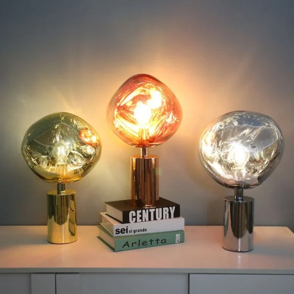 Luxe Contemporary Melted Glass Lamp for Modern Interiors - GlassTable