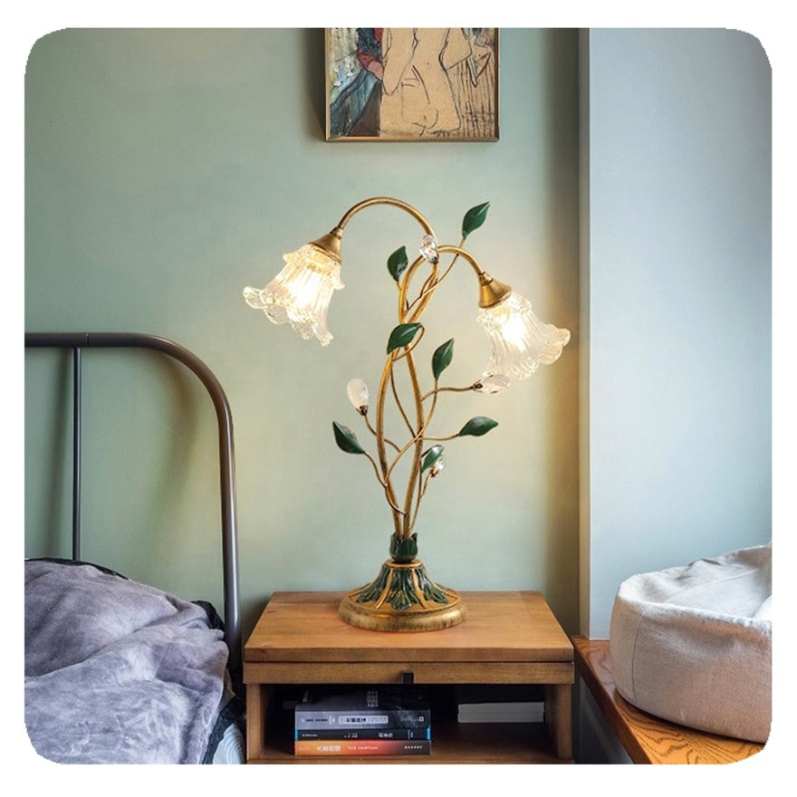Romantic Floral Table Lamp with Soft Glow - FloralTable